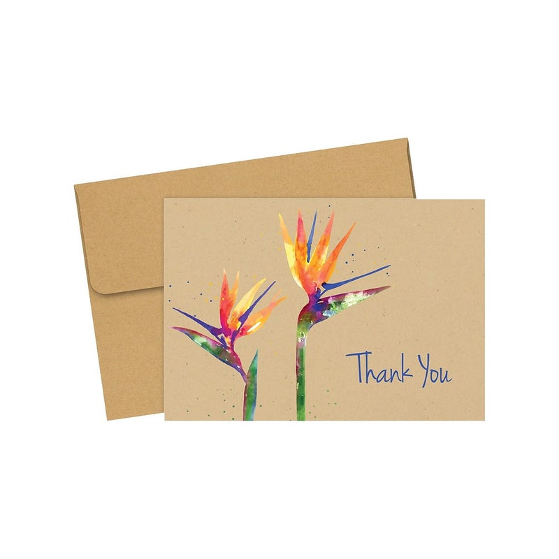 Great Papers!Â® Paradise Thank You Note Card & Envelopes, 4.875" x 3.375" (2020034), One Size, Black, 50 count - Image 1